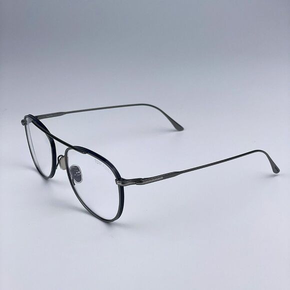 Tom Ford FT5691-B 012 Eyeglasses Dark Ruthenium Blue Block Unisex Pilot - Picture 8 of 12